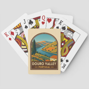 Vintage Travel Douro Valley Portugal Retro Scenic Playing Cards