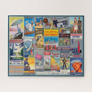 VINTAGE TRAVEL EPHEMERA MCM AND MORE JIGSAW PUZZLE