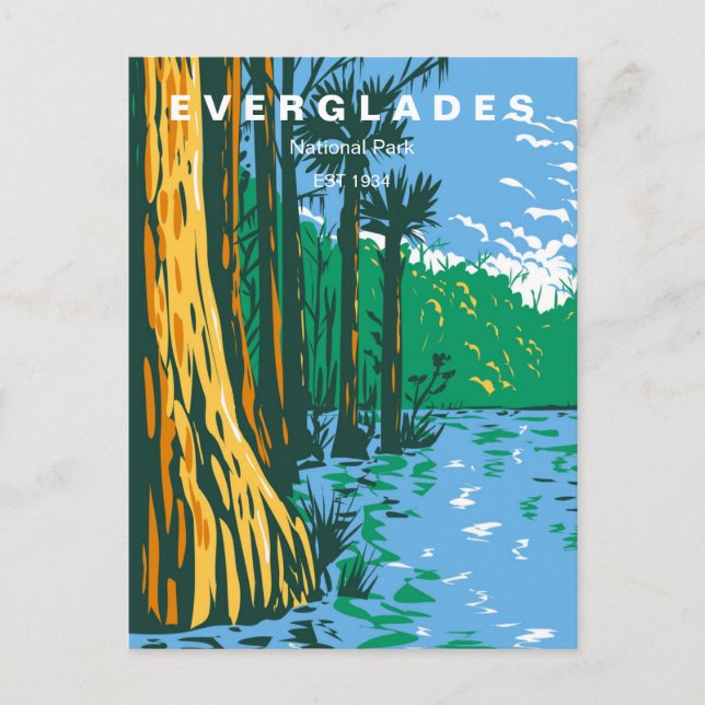 Vintage travel Everglades National Park Florida Postcard (Front)