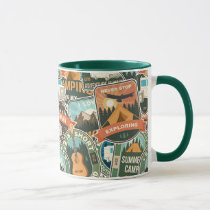 Vintage Travel Explorer Pattern Mug