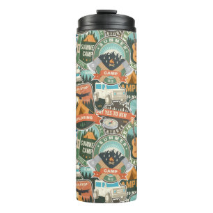 Vintage Travel Explorer Pattern Thermal Tumbler