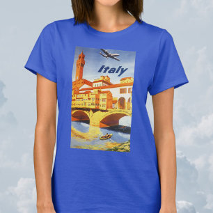 Vintage Travel Florence Firenze Italy Bridge River T-Shirt