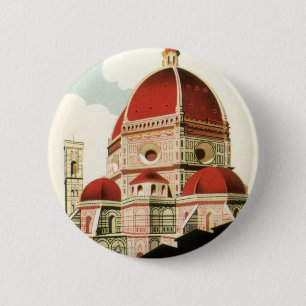 Vintage Travel Florence Firenze Italy Church Duomo 6 Cm Round Badge