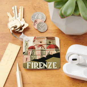 Vintage Travel Florence Firenze Italy Church Duomo Key Ring