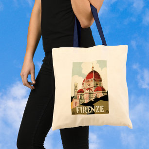 Vintage Travel Florence Firenze Italy Church Duomo Tote Bag