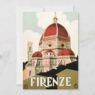 Vintage Travel, Florence Italy Church Invitation