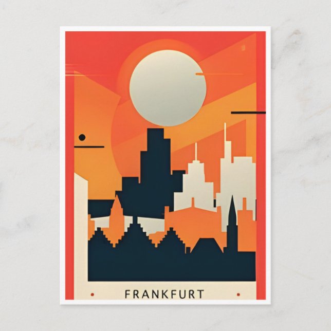 Vintage Travel Frankfurt Skyline Germany Vintage Postcard (Front)