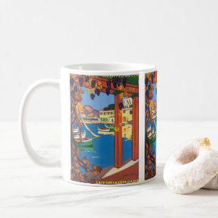Vintage Travel, French Riviera Mediterranean Sea Coffee Mug