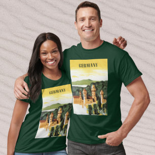 Vintage Travel, German Castle, Bavaria Germany T-Shirt