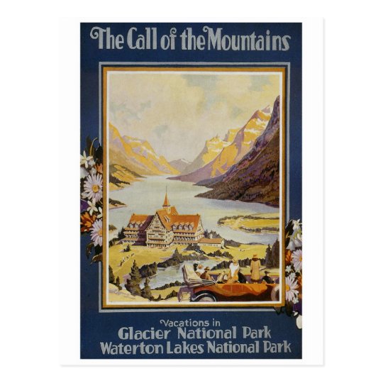 Vintage Travel - Glacier National Park Postcard