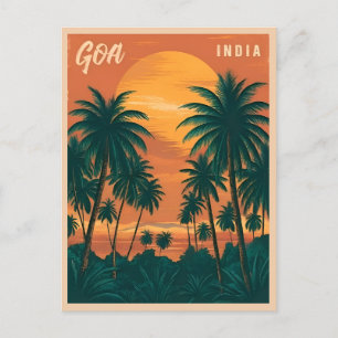 Vintage Travel Goa India Seaside Retro Scenic Postcard