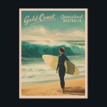 Vintage Travel Gold Coast Australia Retro Scenic Postcard<br><div class="desc">Dive into the sun-soaked shores and vibrant energy of Australia's Gold Coast with this captivating retro travel-inspired postcard. Infused with nostalgic vibes and vintage charm,  this design captures the Gold Coast's stunning beaches and bustling surf culture in a retro aesthetic reminiscent of classic travel posters from yesteryear.</div>