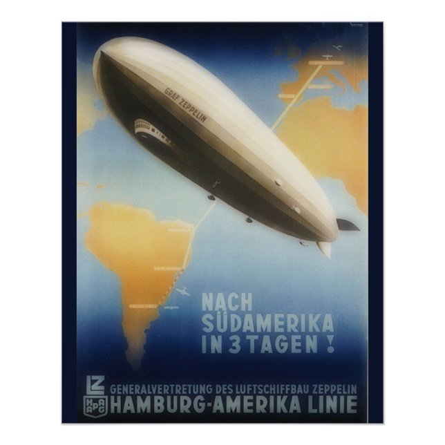 Vintage travel - Graf  Zeppelin Poster (Front)