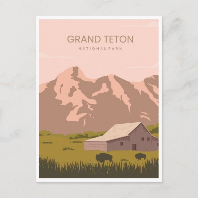 Vintage travel Grand Teton National Park Wyoming Postcard (Front)