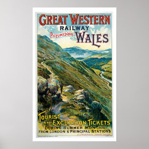 Vintage Travel Great Western Railway Wales Poster