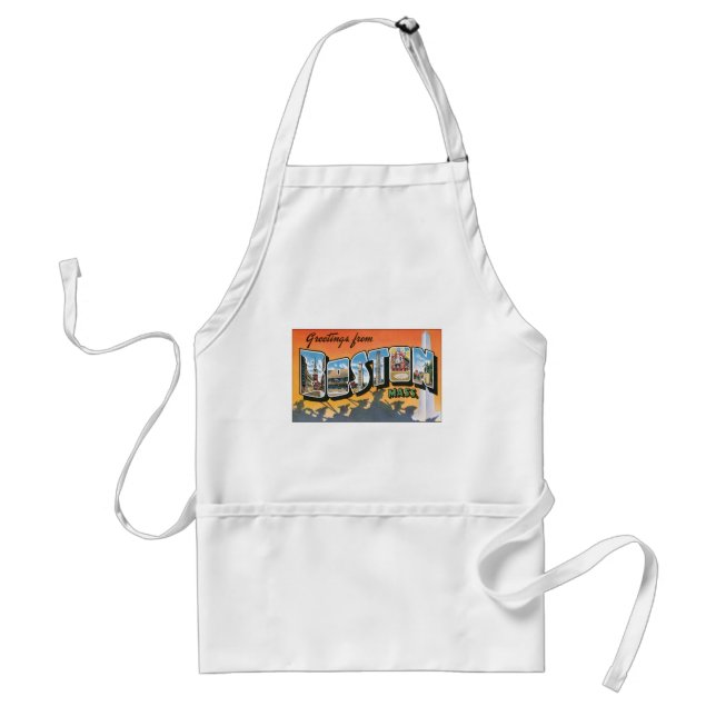 Vintage Travel Greetings from Boston Massachusetts Standard Apron (Front)