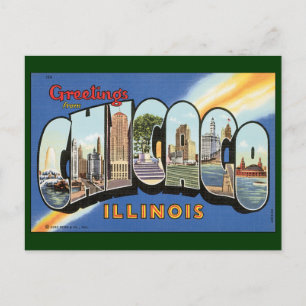 Vintage Travel, Greetings from Chicago Illinois Postcard