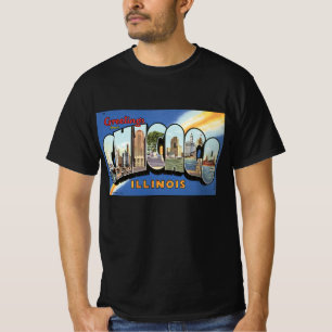 Vintage Travel, Greetings from Chicago Illinois T-Shirt