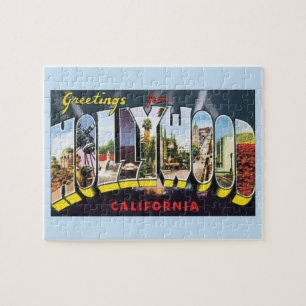 Vintage Travel Greetings from Hollywood California Jigsaw Puzzle