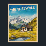 Vintage Travel Grindelwald Switzerland Alps Retro Postcard<br><div class="desc">Journey to the heart of the Swiss Alps with this captivating retro travel-inspired design. Infused with nostalgia and vintage charm,  this design captures the timeless allure of Grindelwald in a retro aesthetic reminiscent of classic advertisements from the golden age of travel.</div>