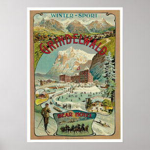 Vintage Travel Grindelwald, Switzerland Poster