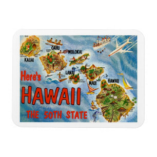 Vintage Travel Hawaii States Magnet