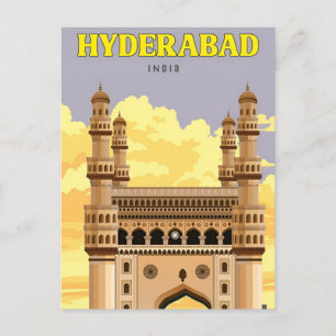 Vintage travel Hyderabad India Pakistan Vacation Postcard
