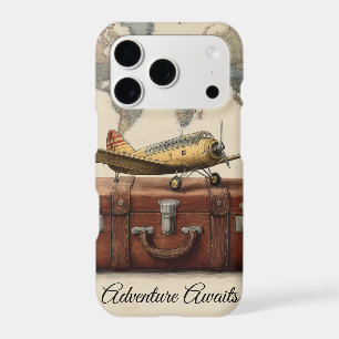 Vintage Travel Illustration with a Plane