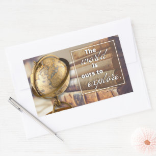 Vintage Travel Inspirational Large Rectangular Sticker