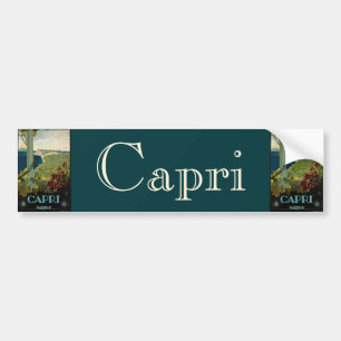 Vintage Travel, Isle of Capri, Italy Italia Coast Bumper Sticker
