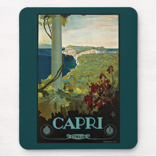 Vintage Travel, Isle of Capri, Italy Italia Coast Mouse Pad