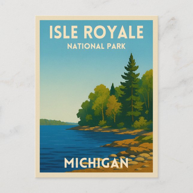 Vintage Travel Isle Royale National Park Michigan Postcard (Front)
