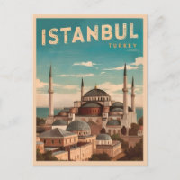 Vintage Travel Istanbul Turkey Retro Scenic
