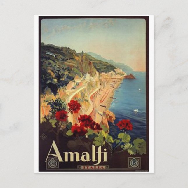 Vintage travel Italy, Amalfi - Postcard (Front)