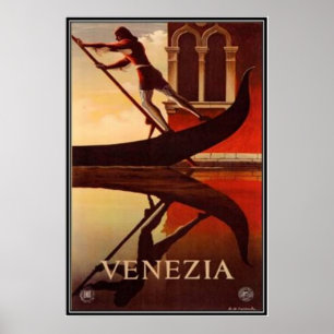 Vintage travel Italy, Venice - Poster