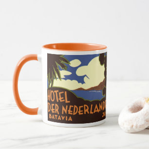 Vintage Travel Jakarta Indonesia Hotel Nederlanden Mug