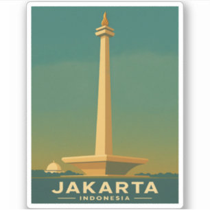 Vintage Travel Jakarta Indonesia Retro Graphic