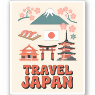 Vintage Travel Japan Iconic National Symbols Retro