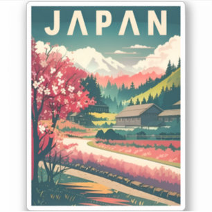 Vintage Travel Japan Sakura Cherry Blossom