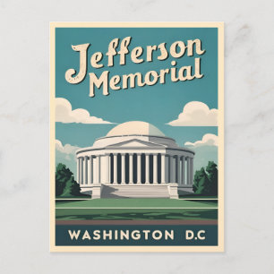 Vintage Travel Jefferson Memorial Washington DC Postcard