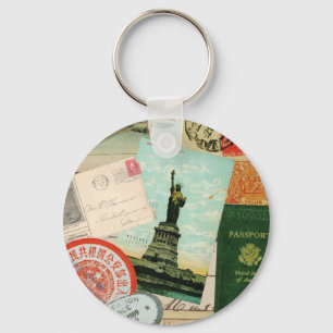 Vintage Travel...keychain Key Ring