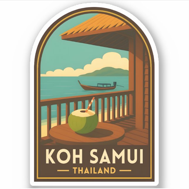 Vintage Travel Koh Samui Island Thailand Retro (Front)