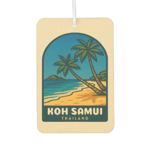 Vintage Travel Koh Samui Thailand Retro Beach Car Air Freshener