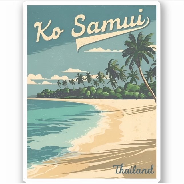 Vintage Travel Koh Samui Thailand Retro Graphic (Front)
