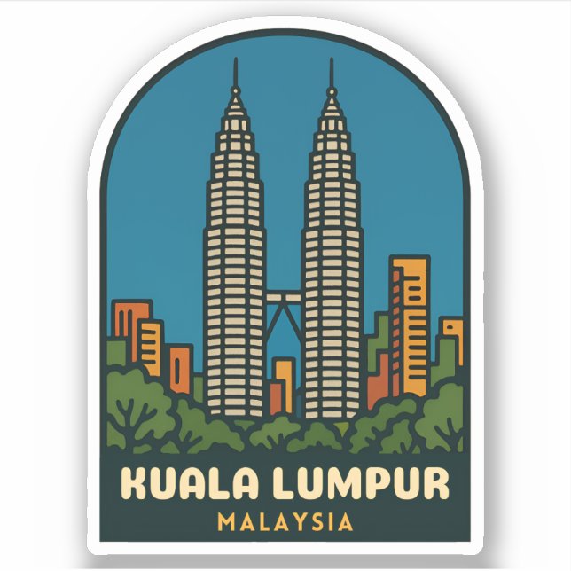 Vintage Travel Kuala Lumpur Malaysia Retro Style (Front)