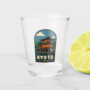 Vintage Travel Kyoto Japan Retro Scenic Landscape Shot Glass