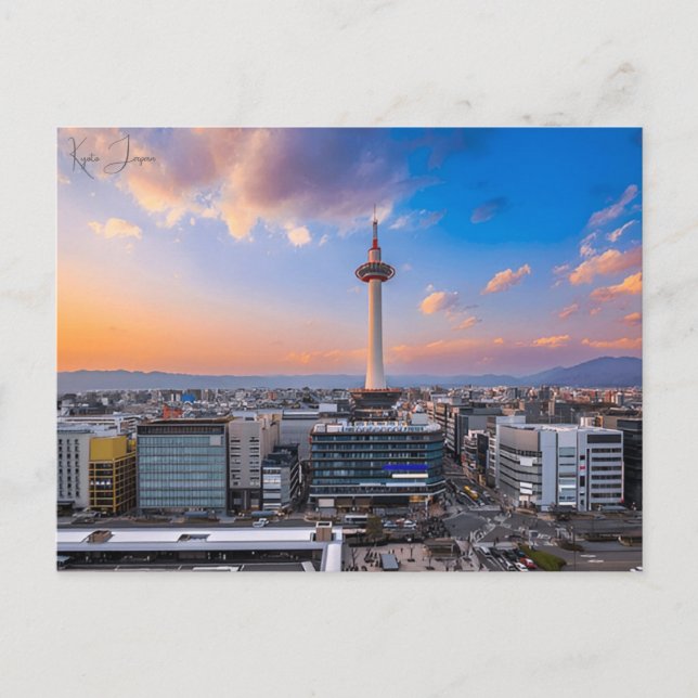 vintage travel Kyoto Japan Temple Photograph Postcard (Front)