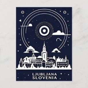 Vintage Travel Ljubljana Slovenia retro Postcard