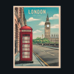 Vintage Travel London Big Ben England Retro Scenic Postcard<br><div class="desc">Experience the timeless allure of London with this retro travel-inspired design. Infused with nostalgic vibes and vintage charm,  this design captures the historic essence of one of the world's most beloved cities in a retro aesthetic reminiscent of classic travel posters from yesteryear.</div>