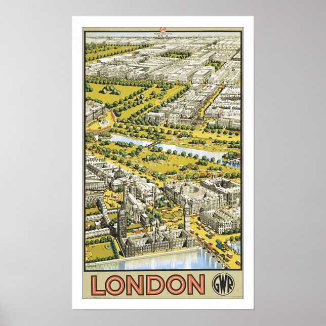 Vintage Travel London Poster (Front)